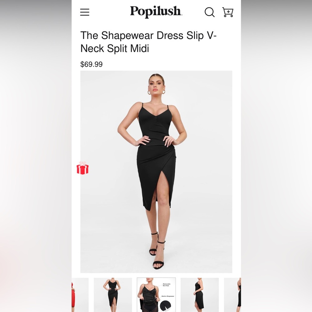 NWT Shapewear dress Black XL Midi